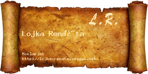 Lojka Renáta névjegykártya